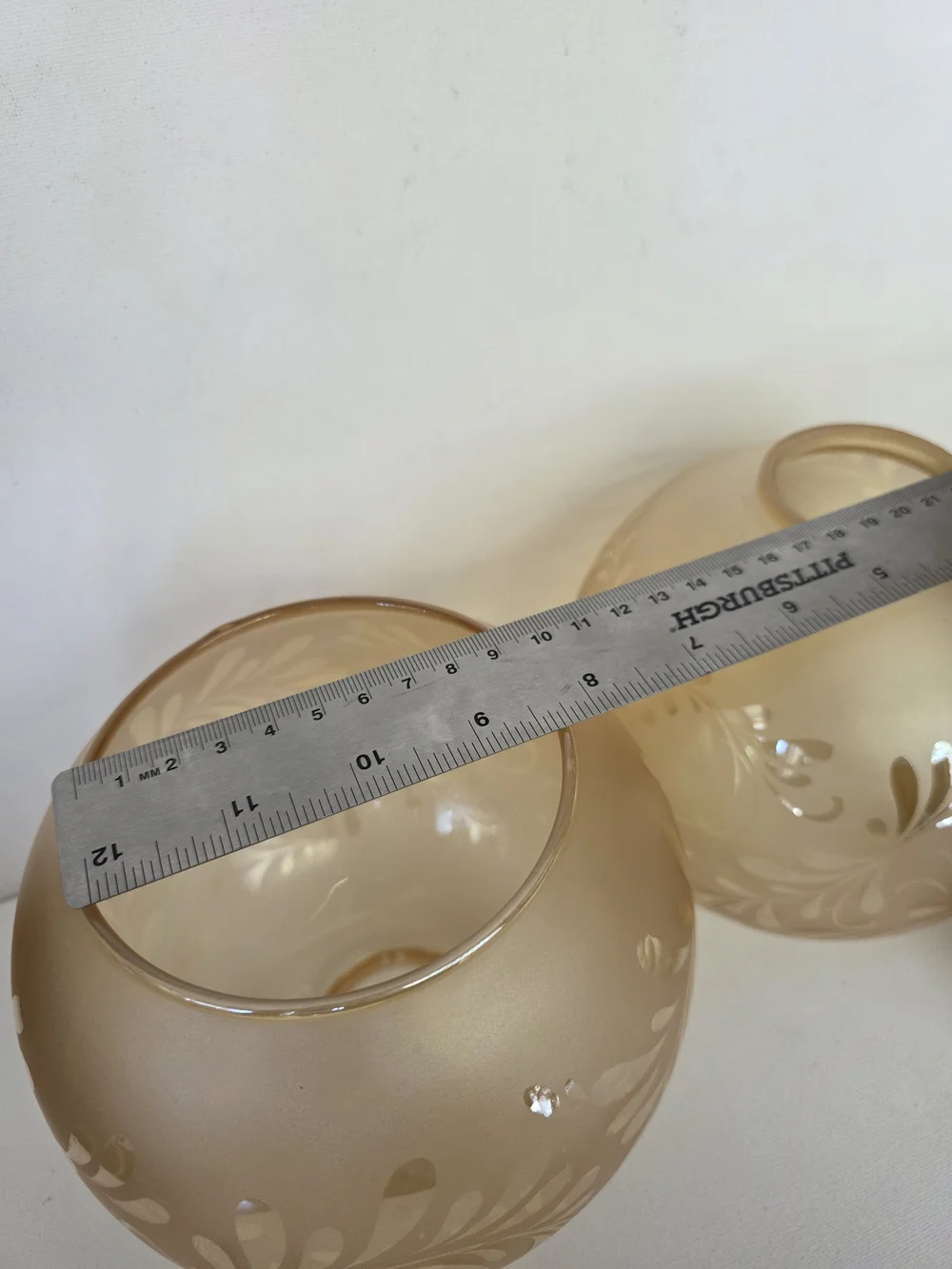 Decorative Frosted Glass Globe Lamp Shade - Taupe Set of 2